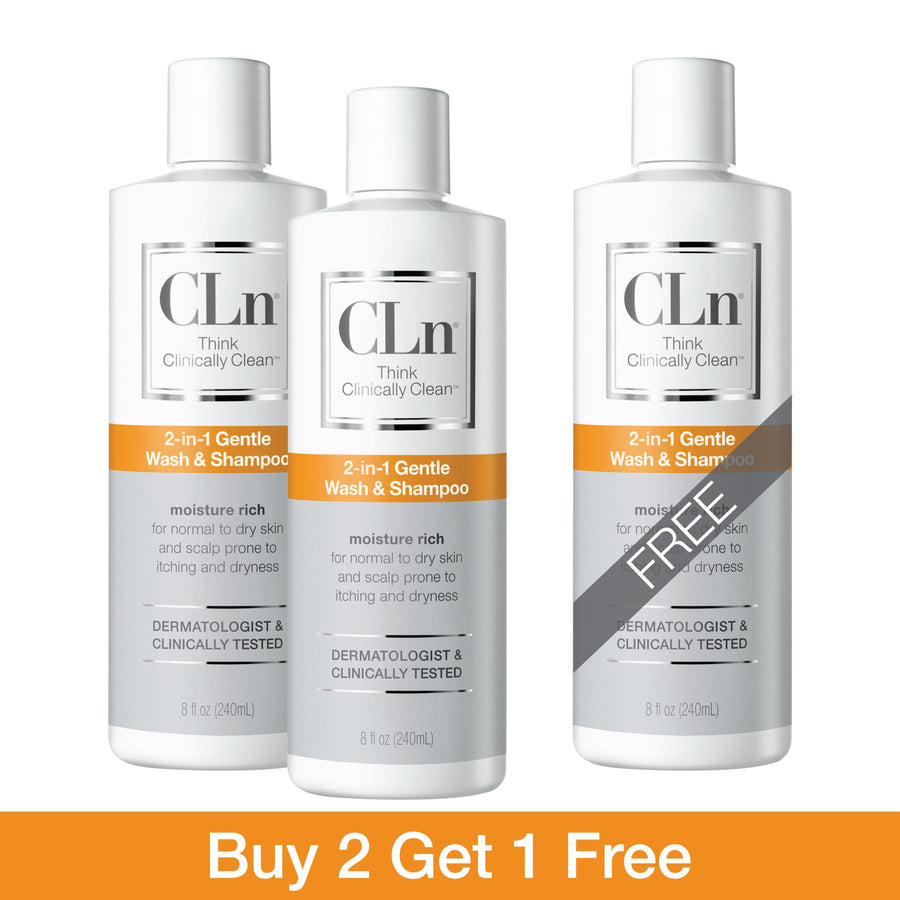CLn® 2-in-1 Gentle Wash and Shampoo - Eczema-Prone & Dry, Itchy Scalps ...
