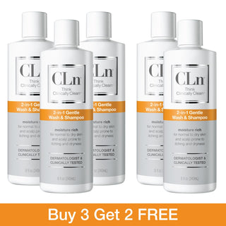 CLn 5-pack 2-in-1 Gentle Wash & Shampoo 8 oz + 2 pumps Shop All Products CLn Skin Care 